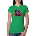thumbnail image 1 of Colorful Rainbow Pomeranian Dog Animal Lover Womens Slim Fit Junior Tee, Kelly, Large, 1 of 3