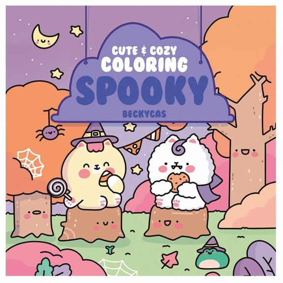 Cozy Coloring Cute & Cozy Coloring: Spooky, (Paperback)