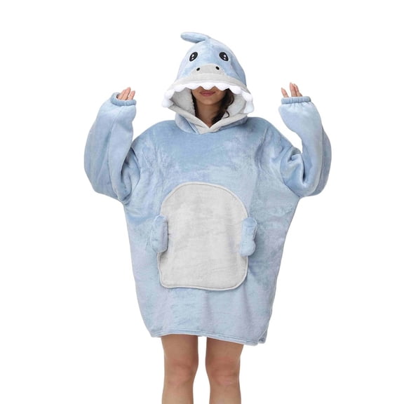 Cute and Cozy Wearable Blanket Hoodie Animal Design for Ultimate Warmth and Comfort Perfect for Home Use and Relaxing Ideal Gift for Adults