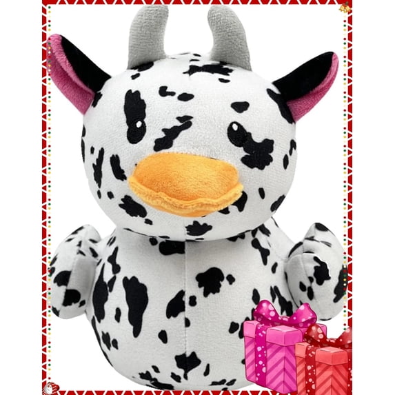 Cute and Creative Cow Duck Plush Toy Doll, Black and White
