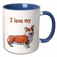 thumbnail image 1 of Cute and Cuddly Canine I Love My Pembroke Welsh Corgi 11oz Two-Tone Blue Mug mug-129042-6, 1 of 3