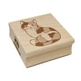 thumbnail image 1 of Cute and Curious Spotted Calico Cat Square Rubber Stamp Stamping Scrapbooking Crafting - Large 2.75in, 1 of 7