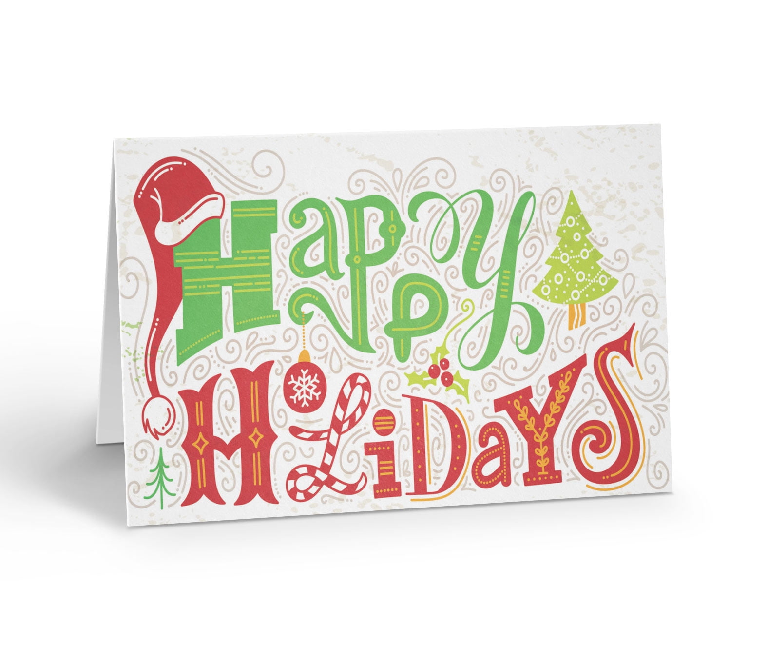 Cute and Fun Happy Holidays Greeting Card - Blank Interior - 12 Holiday  Cards an - Walmart.com, image size:1576x1362