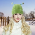 thumbnail image 1 of Cute and Funny Knitted Beanie, Cartoon Glowing Little Monster Knit Hat with Eyes, Retractable Tentacles Beanie For Going Out On The Street, 1 of 4