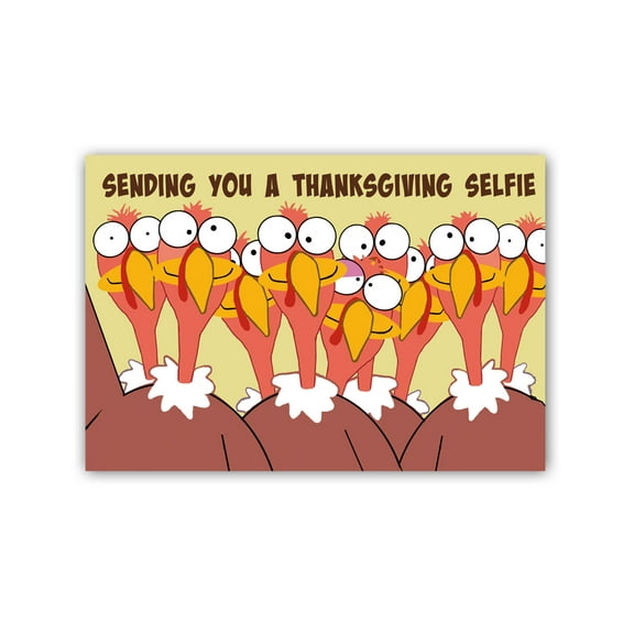 Cute and Funny Turkey Selfie Thanksgiving Postcards - 4 x 6 Thanksgiving Postcar
