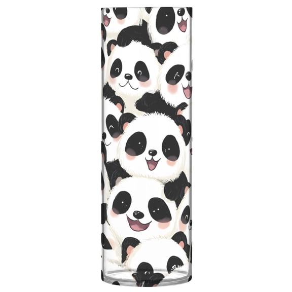 Cute and Happy Panda Pattern Vase Flower Vase Clear Unbreakable Plastic Tall Decorative 11.8in