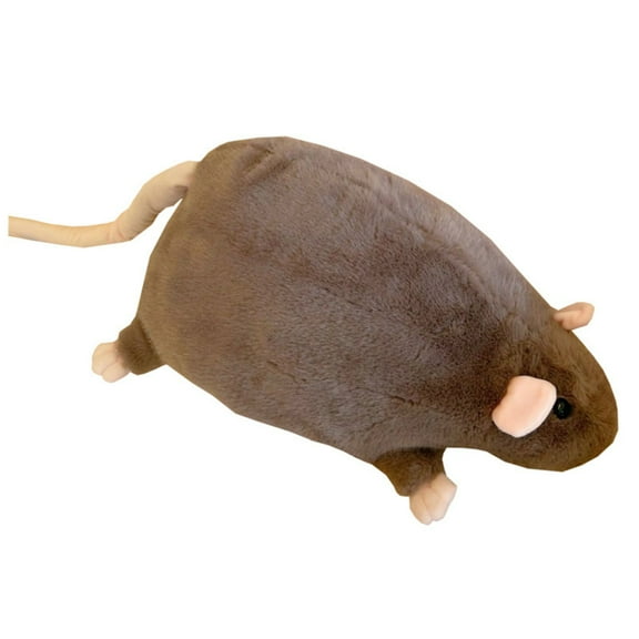 Cute and Realistic Plush Mouse Doll Perfect for Home Decoration, Soft Furry Body with Round Eyes and Pink Ears