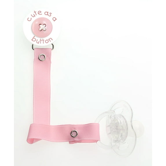 Cute as a Button Pacifier Clip