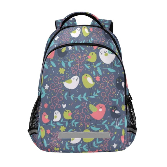 Cute birds floral pattern(2) Backpack with Chest Strap, Laptop Backpack, Travel Hiking Rucksack, Knapsack