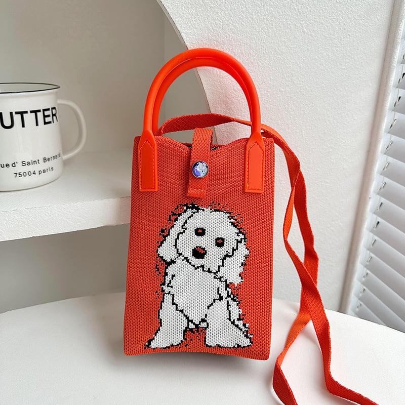 Cute black and white panda mini phone bag female design Korean fashion