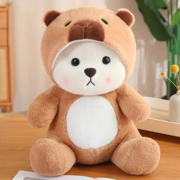 Cute brown bear fairy tale plush toy plush animals with hats bear Kawaii soft doll pillow girls room decoration children's gift