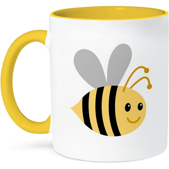 Cute cartoon bumble bee, Yellow Mug, 11 oz