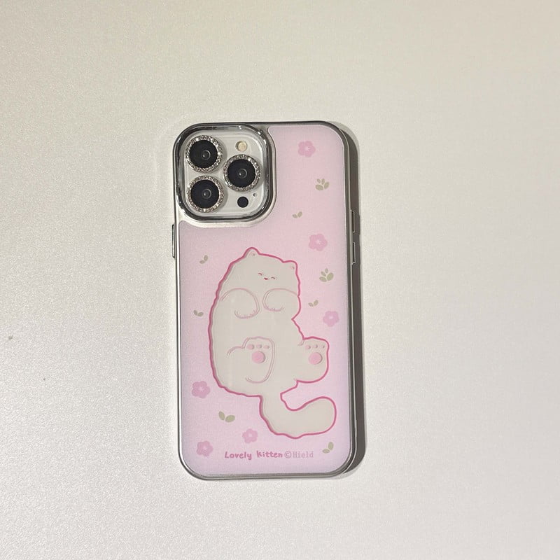 Cute cartoon dog Puppy Cat shockproof flower phone protector case