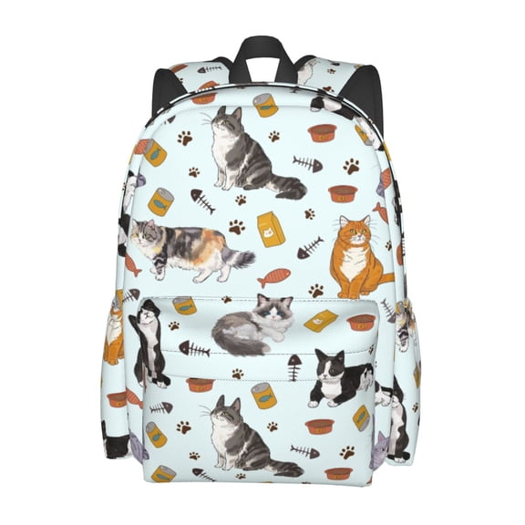 Cute cat Backpack for Women 16.9 inch Travel Casual Laptop Backpack Lightweight Waterproof Hiking Daypack