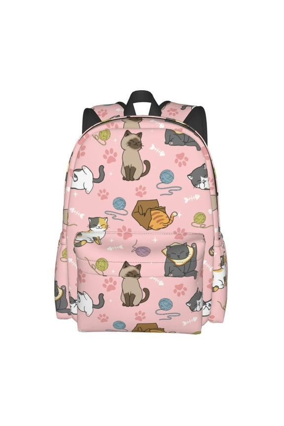 Cute cat Backpack for Women 16.9 inch Travel Casual Laptop Backpack Lightweight Waterproof Hiking Daypack
