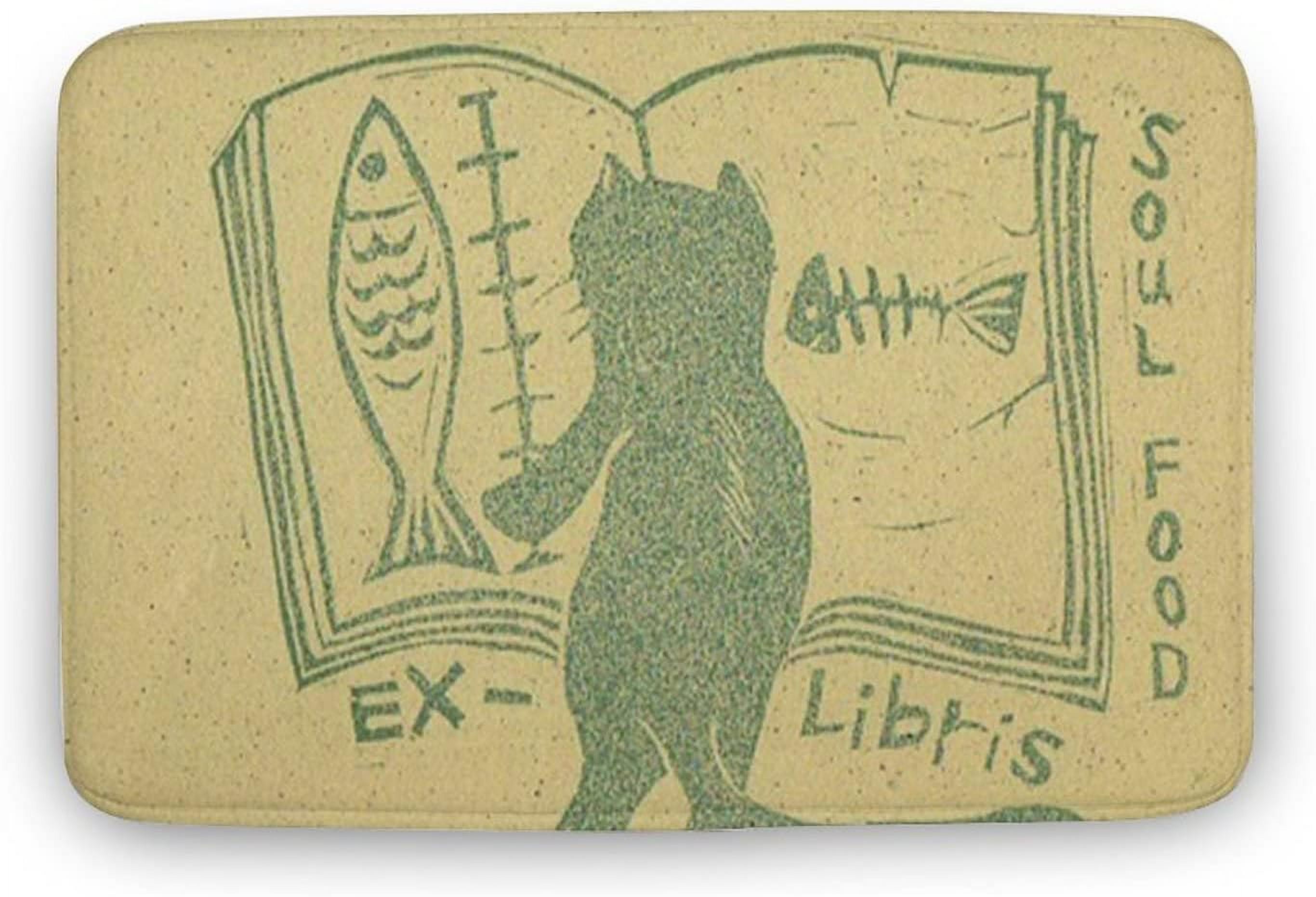 Cute cat Read Fish Book Door mat Mats for Indoor Outdoors Front