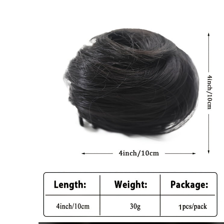 Cute cat ears mini claw clip messy bun wig, suitable for buns, ponytails and updos, heat-resistant fiber material, ideal for Halloween and Christmas