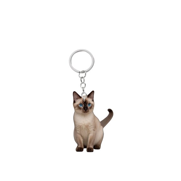 Cute cat keychain acrylic circular ring accessory 2D flat double-sided printing pendant