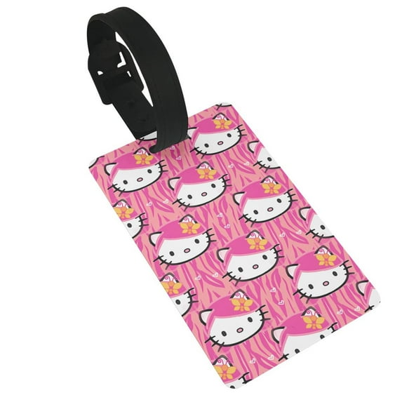 Hello Kitty Luggage Tag Hanger with Name ID Identification Label Removable Wristband for Suitcases Duffel Bags Gym Bags Tool Boxes