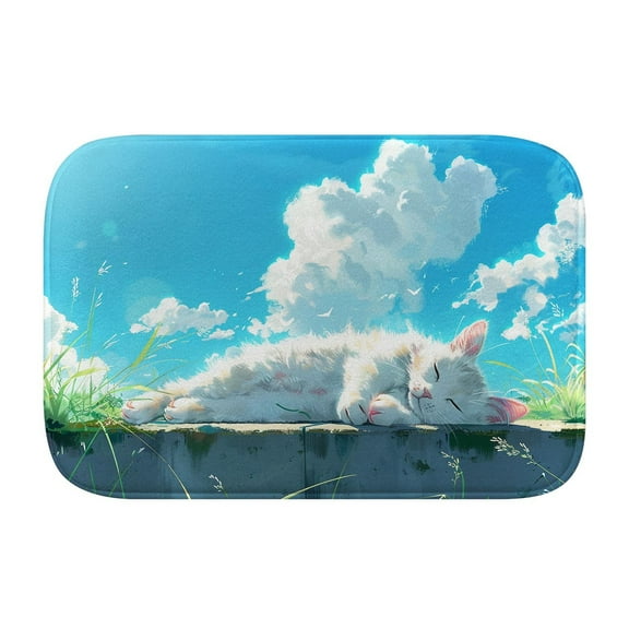 Cute cat pattern 488 Premium Non-Slip Memory Foam Bath Mat – Absorbent, Quick-Dry, Machine Washable, Soft & Plush Bathroom Rug for Ultimate Comfort - S