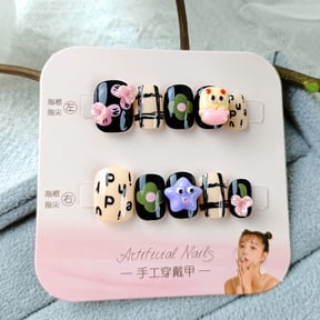 Cute cheese cup with diamond manicure, cute monster star light therapy nail pieces 10 pieces sub-size hand-worn armor