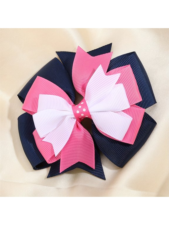 Cute children's Adam's apple bow hairpin, colorful ribbed ribbon hair accessories, perfect hair accessories