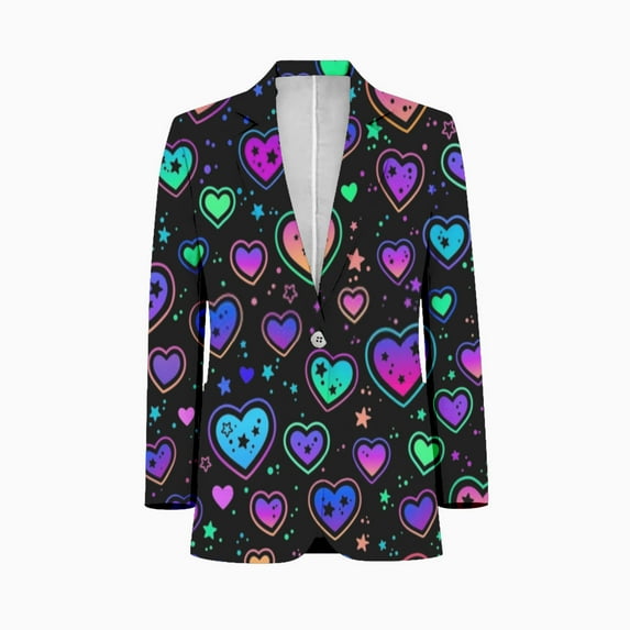 Cute colorful pattern with hearts Men Blazers Slim Clothing Summer Jacket Man Oversize Daily Suits Tops
