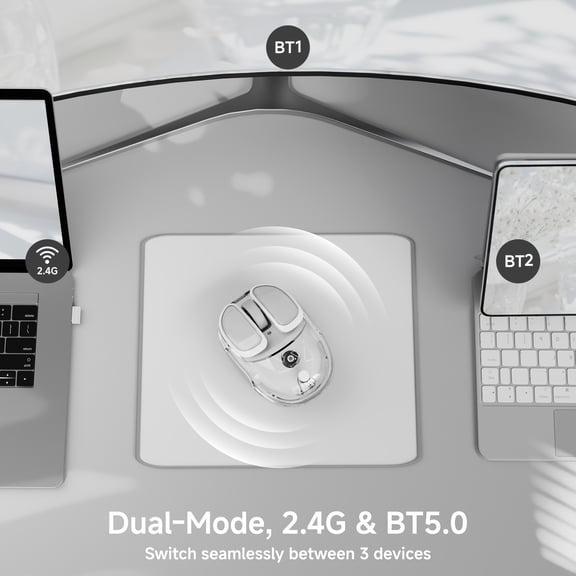 Cute cream mini wireless Bluetooth mouse, dual-mode connection for mobile phones, tablets and laptops, potato shape, portable and ergonomic design, silent click, quiet use, rechargeable, lightweight