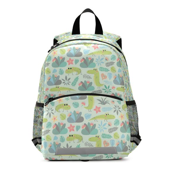 Cute crocodiles tropical pattern Teenage Backpack Middle Students Bookbag Outdoor Daypack
