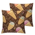 thumbnail image 1 of Cute dessert pillowcase, cushion cover, ice cream pattern sofa pillowcase, popsicle pattern  Set of 2 Multiple specifications, 1 of 7
