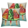 thumbnail image 1 of Cute dessert pillowcase, cushion cover, ice cream pattern sofa pillowcase, popsicle pattern  Set of 2 Multiple specifications, 1 of 7