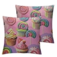 thumbnail image 1 of Cute dessert pillowcase, cushion cover, ice cream pattern sofa pillowcase, popsicle pattern  Set of 2 Multiple specifications, 1 of 7