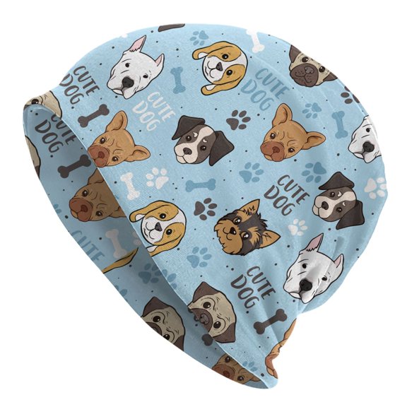 Cute dog Beanie Chemo Hat Cancer Headwear Skull Hat Knitted Hat Nightcap Skull Cap for Women Men