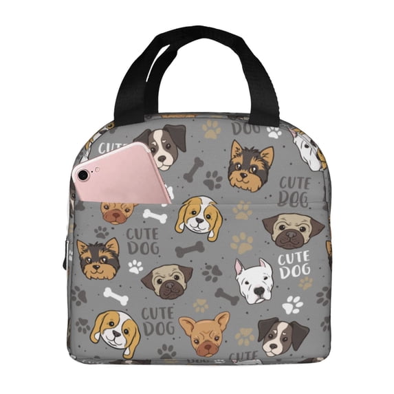 Cute dog Lunch Box for Women Men Insulated Lunch Bag Women Cute Lunch Bags for Women Adults Cooler Tote Bag for Work Picnic Gifts
