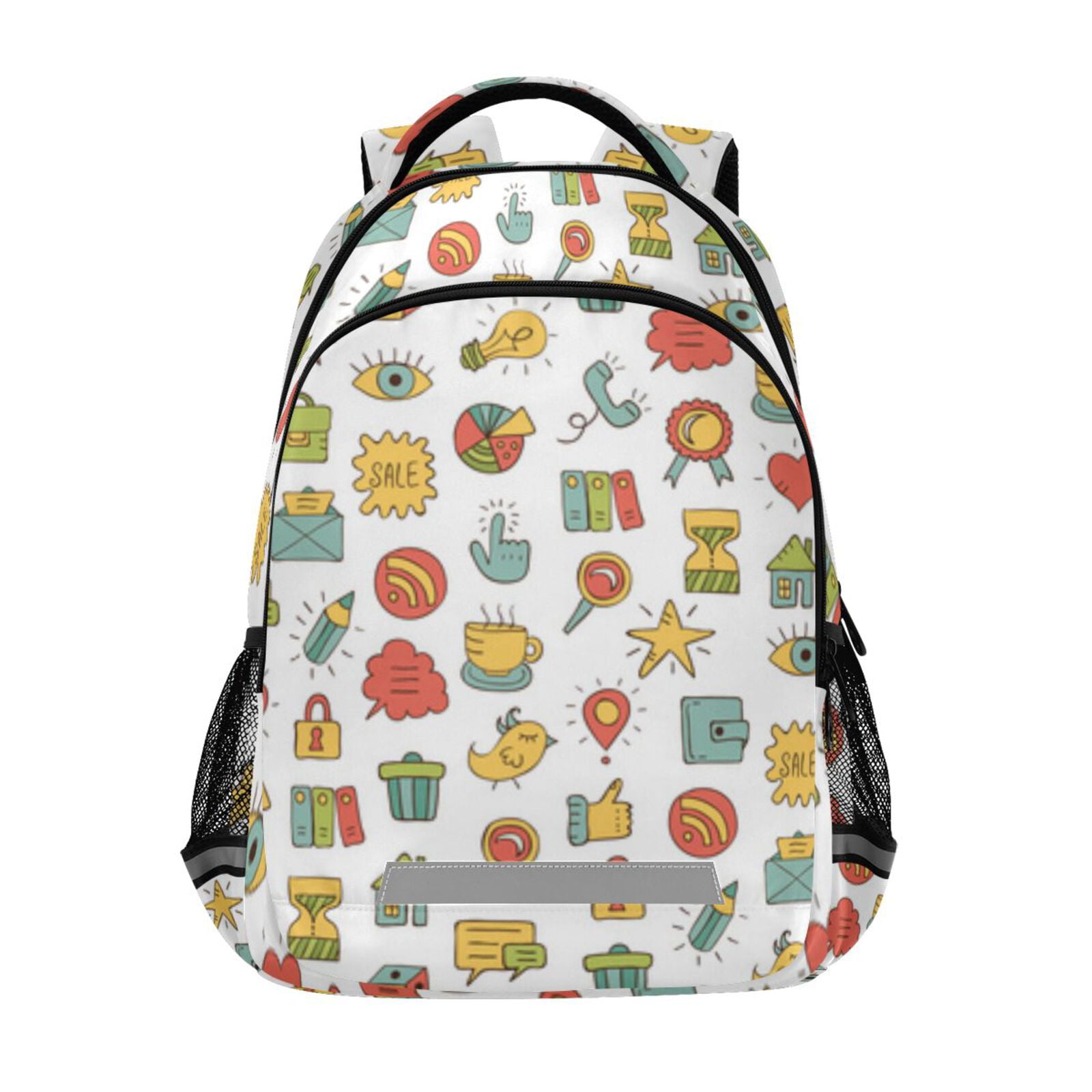 Cute doodle icon pattern Backpacks with Safety Reflective Strips ...