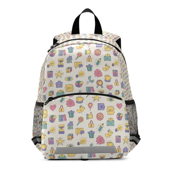 Cute doodle pattern background Teenage Backpack Middle Students Bookbag Outdoor Daypack