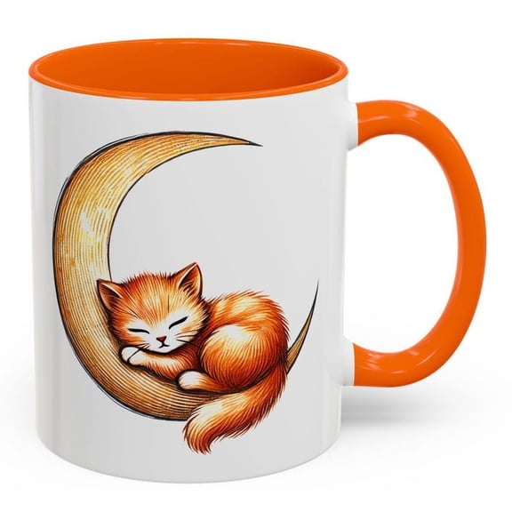 Cute eeping C1At on Moon Mug, Cozy Night Sky Coffee Cup, Dreamy Feline Illustration, Celestial Kitten Gift, WhimsiC1Al Moon Stars Art