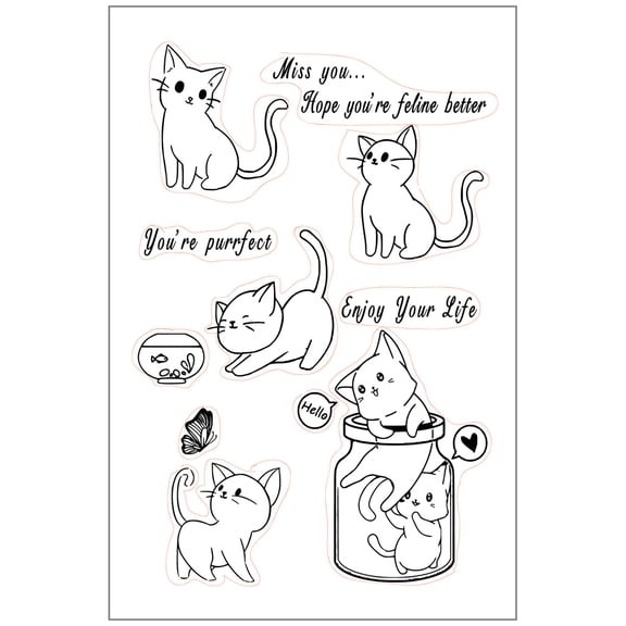Cute for Cat Transparent Clear Stamps for DIY Scrapbooking/Card Making
