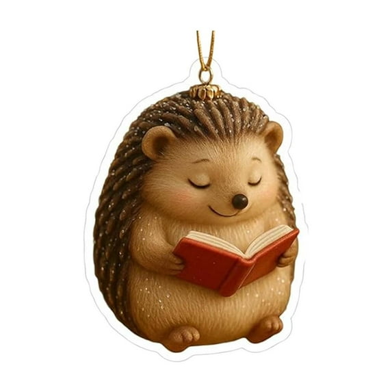 Taicans Cute forest Animal Reading Books Christmas Tree Ornaments t - Acrylic Miniature Shatterproof Ornaments,Holiday Decorations for Kids & Home,Christmas Gift