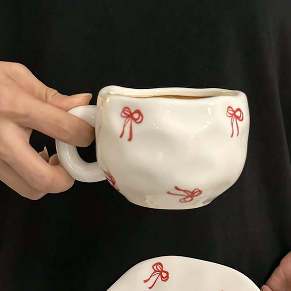 Cute fruit-print ceramic mug – featuring cherry, blueberry, and floral designs. Hand wash only, reusable, perfect for home, office, or as a gift. Also suitable for tea, milk, and water. Beautiful mug