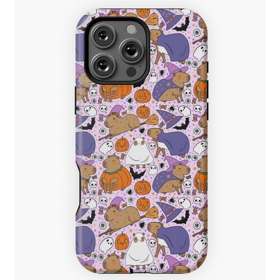 Cute halloween capybara pattern GA7568 Phone Case for iPhone 11 to 17 — free download