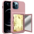 thumbnail image 1 of for Cute iPhone 12 Case for Women with Credit Card Holder & Hidden Mirror, Two Layer Shockproof Heavy Duty Protection Cover Protective Wallet Case for iPhone 12, Rosegold, 1 of 7