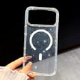 thumbnail image 1 of Cute for iPhone 17 Magnetic Glitter Case, Luxury Bling Rhinestone Diamond Bumper Frame Case, Compatible with MagSafe, Sparkle Clear Anti-Yellow Protective Phone Cover for Women Girls, B, 1 of 9