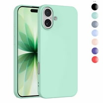 Cute iPhone 17 Silicone Case for Women - Soft TPU Protective Cover,Rugged Shockproof TPU Bumper, Hard PC Back, Military-Grade Drop Slim Fit for Apple iPhone 17, Cyan