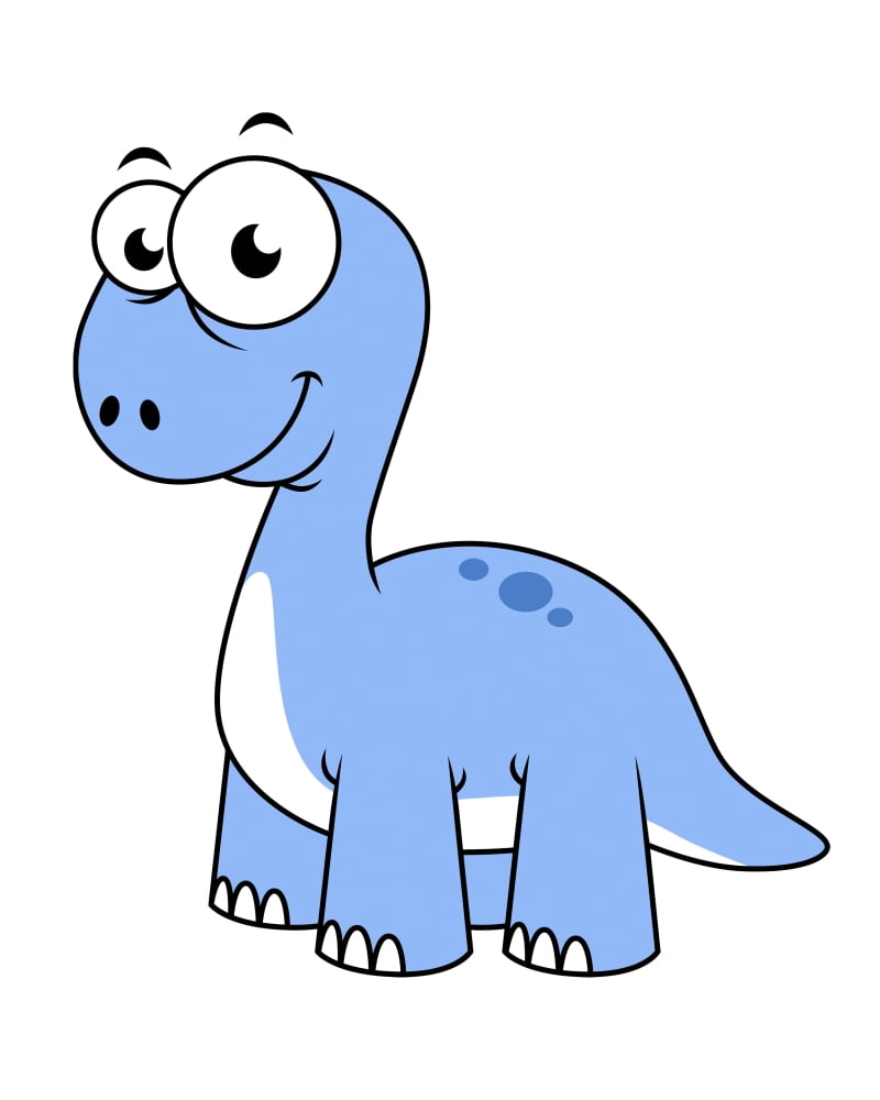 Cute illustration of a Brontosaurus Canvas Art - Stocktrek Images (13 x 16)