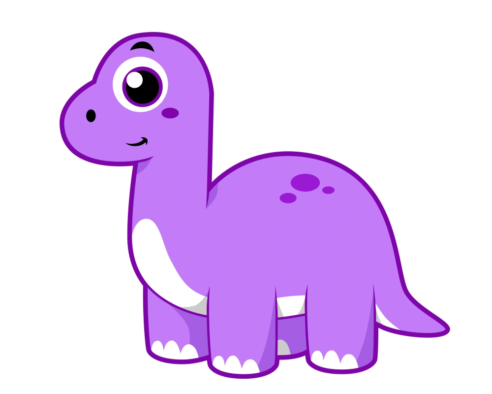 Cute illustration of a Brontosaurus dinosaur Canvas Art - Stocktrek Images (32 x 26)
