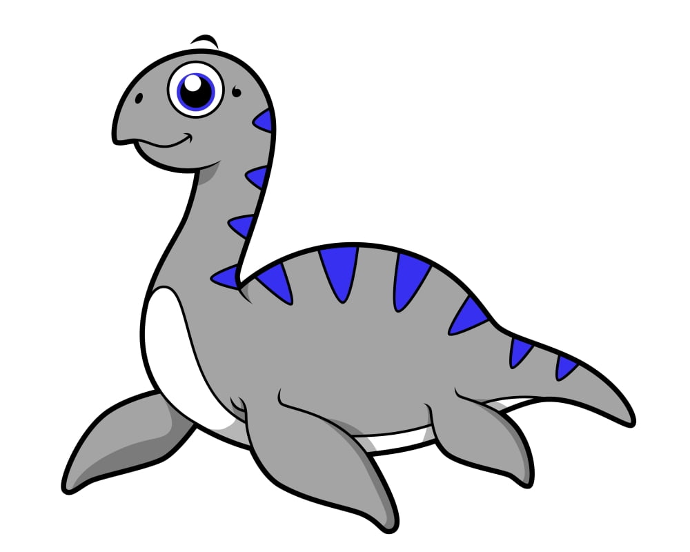 Cute illustration of a Loch Ness Monster Canvas Art - Stocktrek Images (16 x 13)