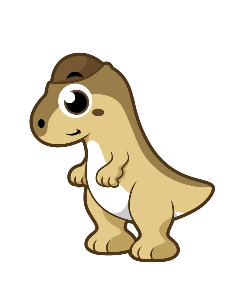 Cute illustration of a Pachycephalosaurus dinosaur Canvas Art - Stocktrek Images (13 x 16)