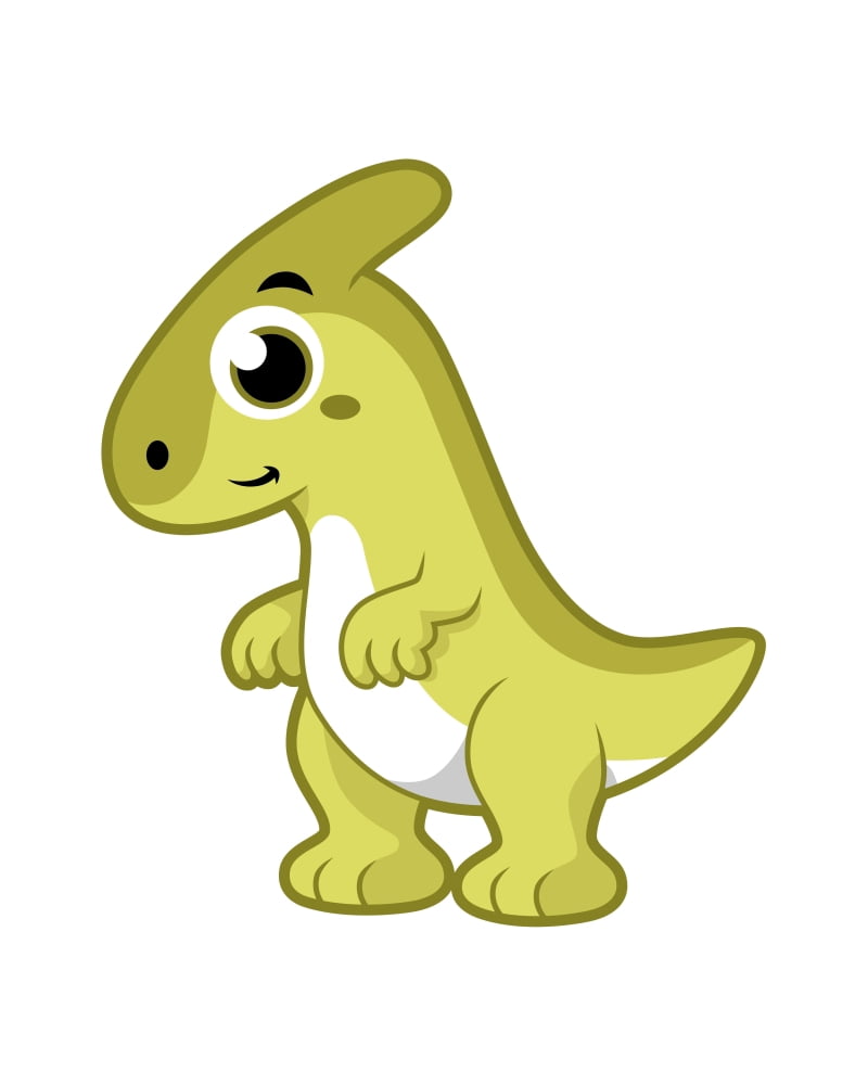 Cute illustration of a Parasaurolophus dinosaur Canvas Art - Stocktrek Images (13 x 16)