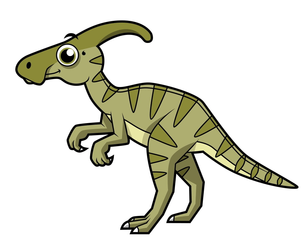 Cute illustration of a Parasaurolophus dinosaur Canvas Art - Stocktrek Images (16 x 13)